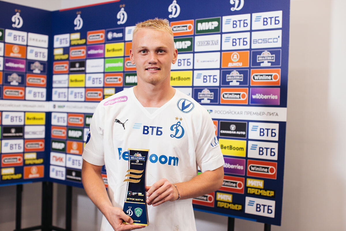 Tyukavin was named the best player of the Dynamo – Akhmat match