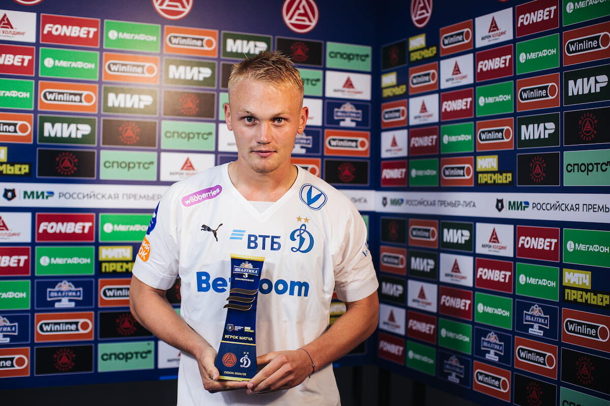 FC Dynamo Moscow News | Tyukavin was named the best player of the Akron — Dynamo match. Official website of the Dynamo club.